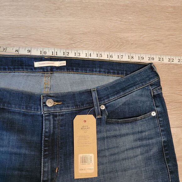 Levi's Jeans Womens 20 WS Sculpt Classic Straight Leg Mid Rise NWT Western Blue - Picture 7 of 11